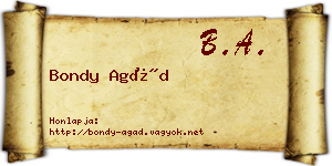 Bondy Agád névjegykártya